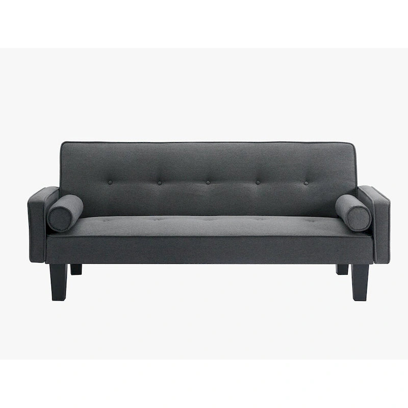 Living room sofa convertible into sofa bed includes two pillows