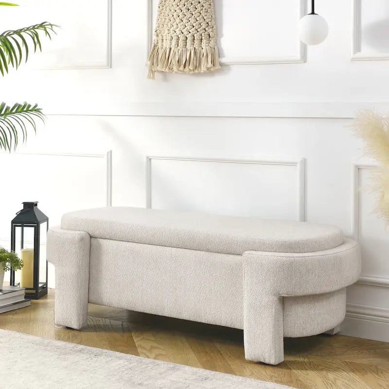 Upholstered Bench with Large Storage Space