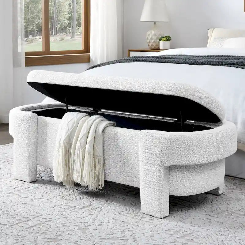 Upholstered Bench with Large Storage Space