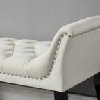 Upholstered Footrest Stool Rectangular Velvet fabric Accent Bench - 50.00L * 18.50W * 24.50H