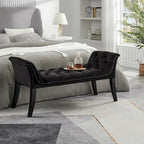 Upholstered Footrest Stool Rectangular Velvet fabric Accent Bench - 50.00L * 18.50W * 24.50H