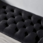 Upholstered Footrest Stool Rectangular Velvet fabric Accent Bench - 50.00L * 18.50W * 24.50H