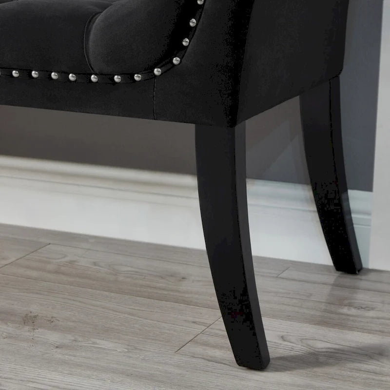 Upholstered Footrest Stool Rectangular Velvet fabric Accent Bench - 50.00L * 18.50W * 24.50H