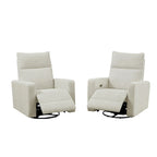 Olmas 33.5W Power Swivel Glider Recliner with USB Charger Set Of 2