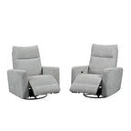 Olmas 33.5W Power Swivel Glider Recliner with USB Charger Set Of 2
