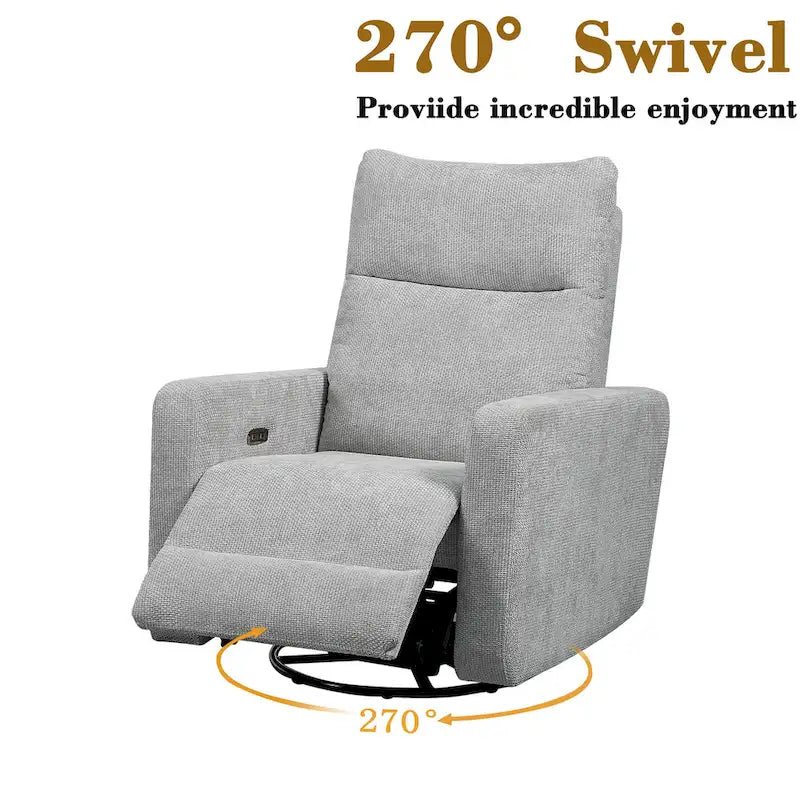 Olmas 33.5W Power Swivel Glider Recliner with USB Charger Set Of 2