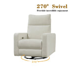 Olmas 33.5W Power Swivel Glider Recliner with USB Charger Set Of 2