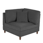 Corduroy Modular Sectional 5 Piece Sofa with Ottoman