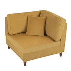 Corduroy Modular Sectional 5 Piece Sofa with Ottoman