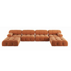 138 Convertible Modular Sectional Sofa, U-Shaped Minimalist Velvet Sofas Couches