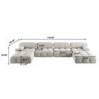 138 Convertible Modular Sectional Sofa, U-Shaped Minimalist Velvet Sofas Couches