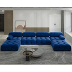138 Convertible Modular Sectional Sofa, U-Shaped Minimalist Velvet Sofas Couches
