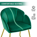 Yaheetech Flower Shape Velvet Armchair Accent Chair with Golden Metal Legs