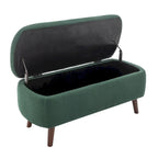 Porthos Home Celia Boucle Fabric Storage Bench with Rubberwood Legs