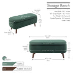 Porthos Home Celia Boucle Fabric Storage Bench with Rubberwood Legs
