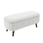 Porthos Home Celia Boucle Fabric Storage Bench with Rubberwood Legs