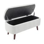 Porthos Home Celia Boucle Fabric Storage Bench with Rubberwood Legs