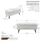 Porthos Home Celia Boucle Fabric Storage Bench with Rubberwood Legs