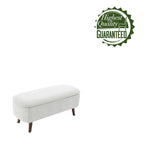 Porthos Home Celia Boucle Fabric Storage Bench with Rubberwood Legs