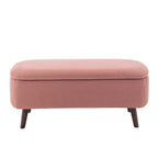 Porthos Home Celia Boucle Fabric Storage Bench with Rubberwood Legs