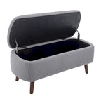 Porthos Home Celia Boucle Fabric Storage Bench with Rubberwood Legs
