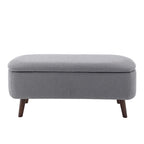 Porthos Home Celia Boucle Fabric Storage Bench with Rubberwood Legs