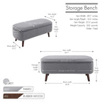 Porthos Home Celia Boucle Fabric Storage Bench with Rubberwood Legs