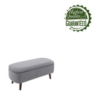 Porthos Home Celia Boucle Fabric Storage Bench with Rubberwood Legs