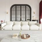 Mid-Century Modern Large 4 Seater Couch, Chenille Sectional Sofa 4 Seats Modular Couches with Thick Cushion