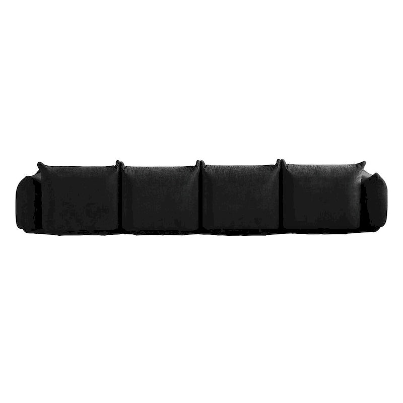 Mid-Century Modern Large 4 Seater Couch, Chenille Sectional Sofa 4 Seats Modular Couches with Thick Cushion