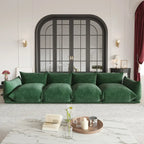 Mid-Century Modern Large 4 Seater Couch, Chenille Sectional Sofa 4 Seats Modular Couches with Thick Cushion