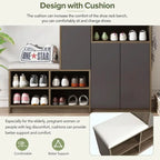 Multi-functional Shoe Storage Bench with Padded Seat