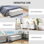 Upholstered End of Bed Bench with Steel Frame