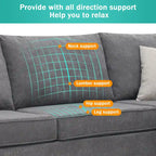Modern Upholstered L-Shaped Sectional Sofa Couch with 3 Pillows