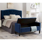 Upholstered Tufted Storage Rectangular Bench
