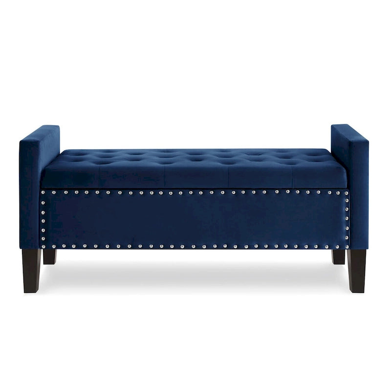 Upholstered Tufted Storage Rectangular Bench