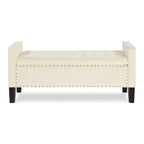 Upholstered Tufted Storage Rectangular Bench