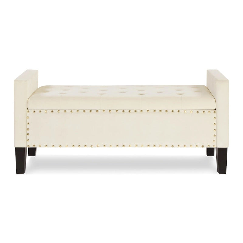 Upholstered Tufted Storage Rectangular Bench