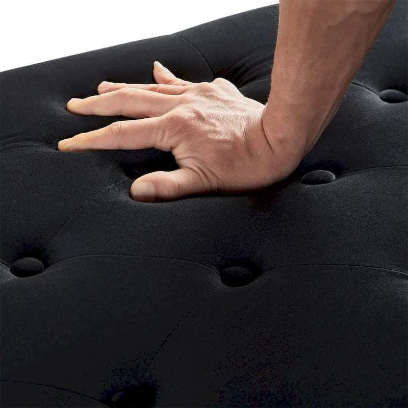 Upholstered Tufted Storage Rectangular Bench