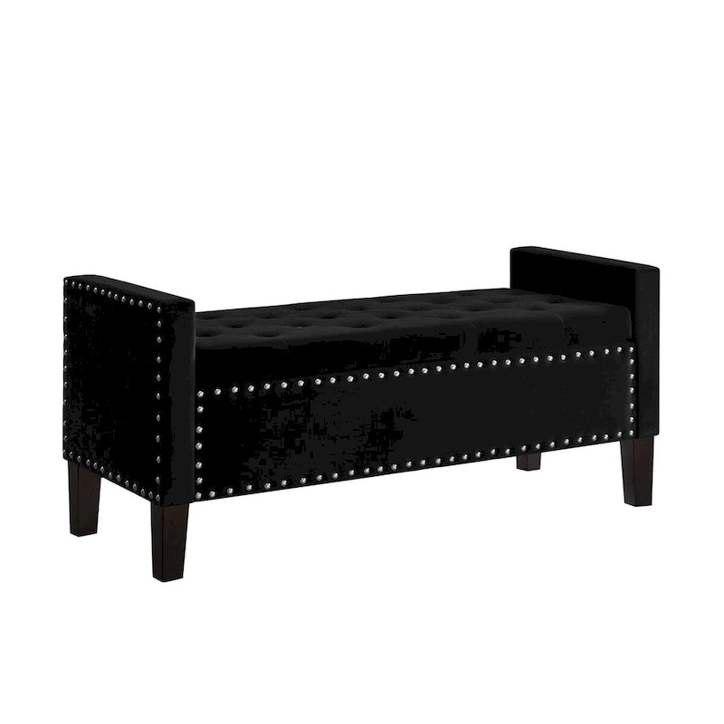 Upholstered Tufted Storage Rectangular Bench