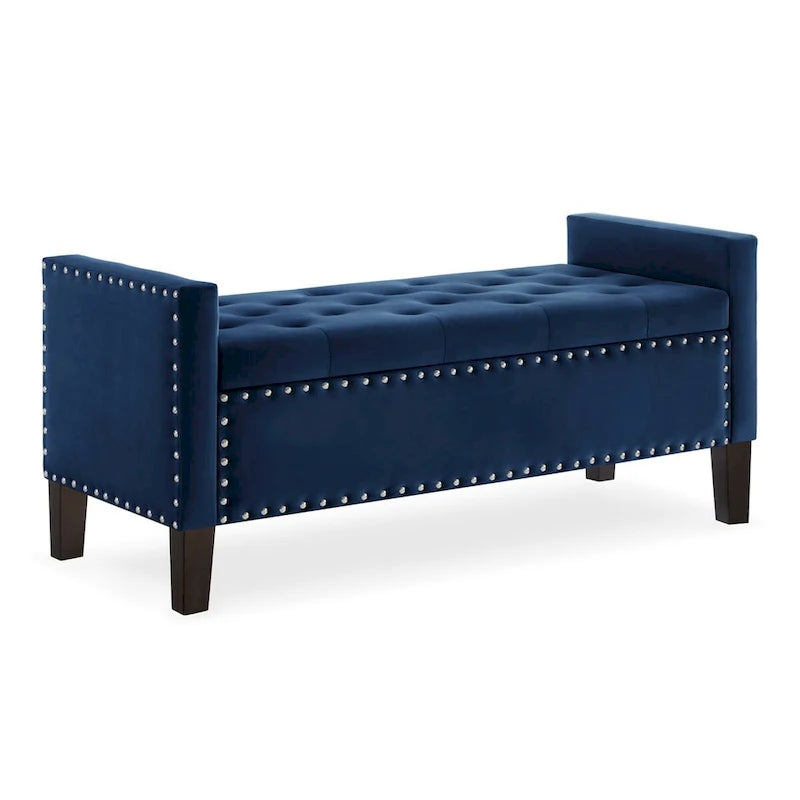Upholstered Tufted Storage Rectangular Bench