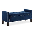 Upholstered Tufted Storage Rectangular Bench