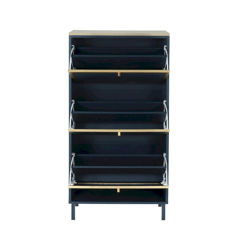 3 Metal Door Shoe Rack Freestanding Shoe Storage Cabinet