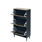 3 Metal Door Shoe Rack Freestanding Shoe Storage Cabinet