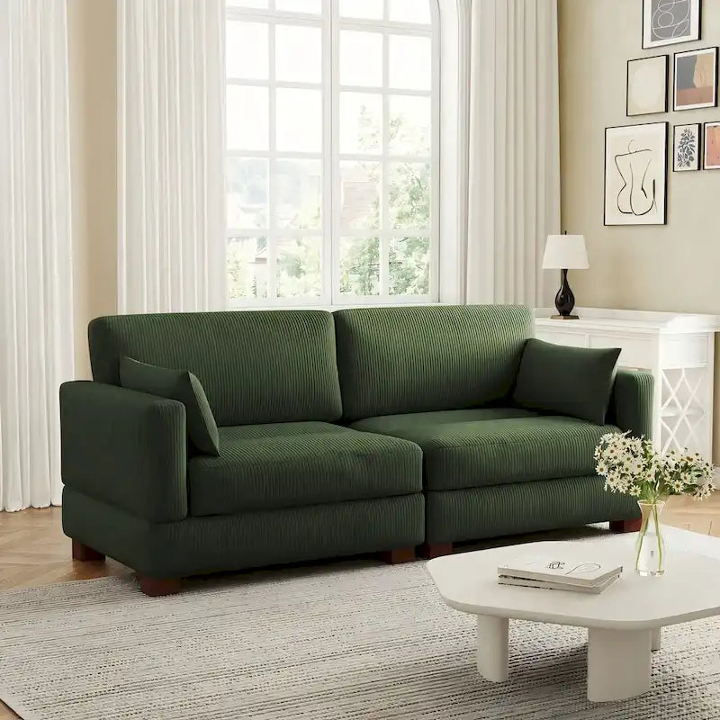 Corduroy Upholstered Modular Sectional Sofa for Living Room