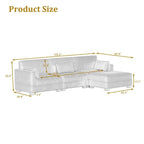 Corduroy Upholstered Modular Sectional Sofa for Living Room