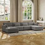 Corduroy Upholstered Modular Sectional Sofa for Living Room
