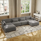 Corduroy Upholstered Modular Sectional Sofa for Living Room
