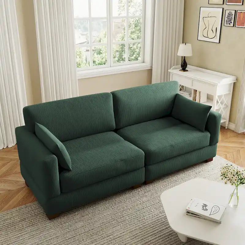 Corduroy Upholstered Modular Sectional Sofa for Living Room