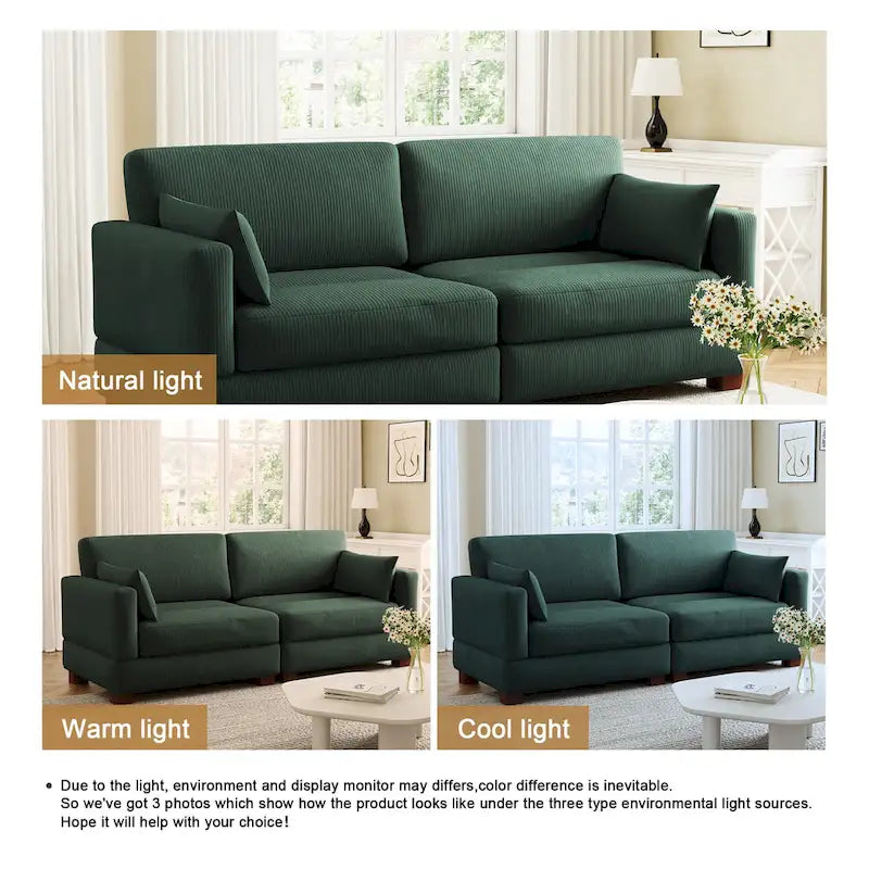 Corduroy Upholstered Modular Sectional Sofa for Living Room